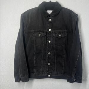 Old Navy Women's Boyfriend Denim Jean Jacket Relaxed Fit Trucker Blue